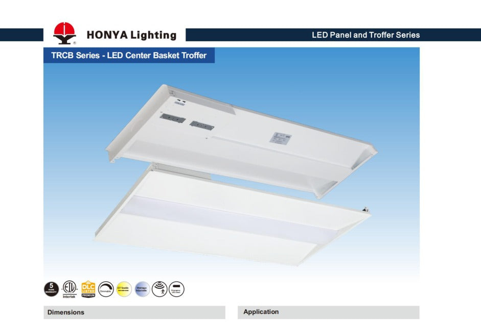 LED Center Basket Troffer * 2'x 2' Watt Adjustable (15/20/25/30/40W) installation view