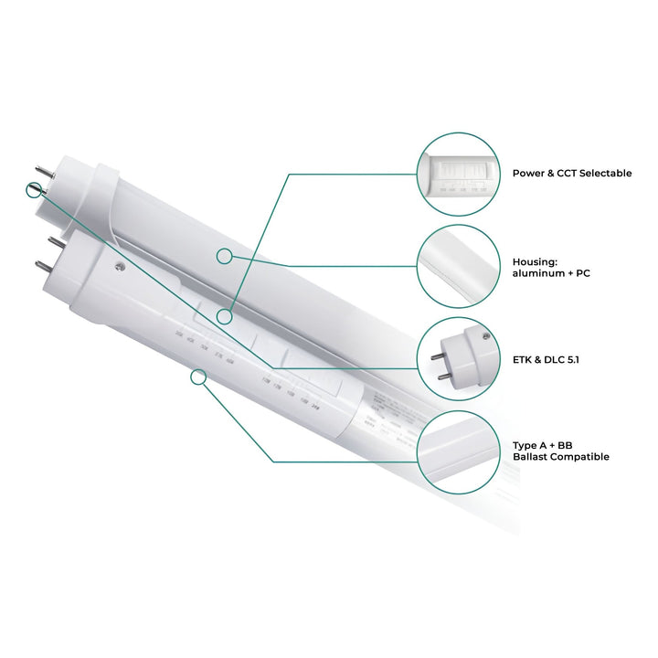 JEE LED T8 Tube 4 FT 24W 5CCT 120-277V product image