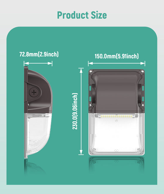JEE LED WP10 Wall Pack 15/20/30W Selectable 3CCT 120-277V Photocell