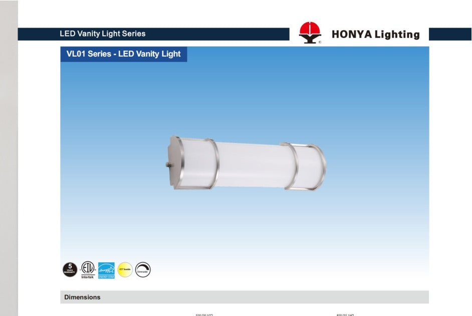 LED Vanity Light 36" 30W Brushed Nickle installation view