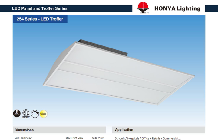 LED Architectural Recessed Luminaire - PB03A 2'x 2' Watt Adjustable (15/20/25/30/40W) product image