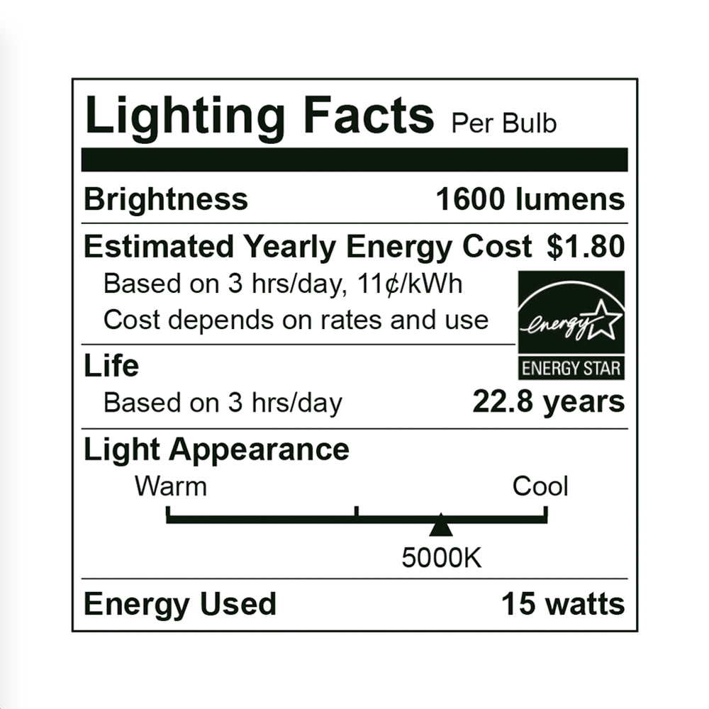 LED A19 100W Dim Energy Star - EA19-15W2050E specification image