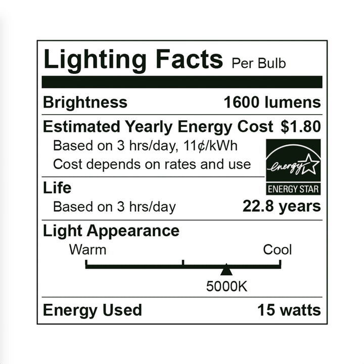 LED A19 100W Dim Energy Star - EA19-15W2050E specification image