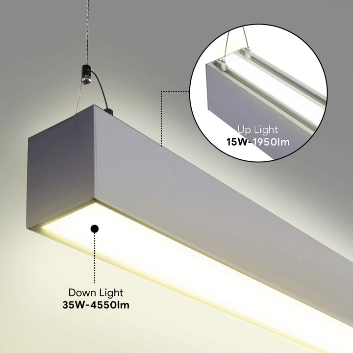 LED 4Ft Up Down Fixture 3Cct Dual Tune Dlc - EUD4-50W103SW-S close-up detail
