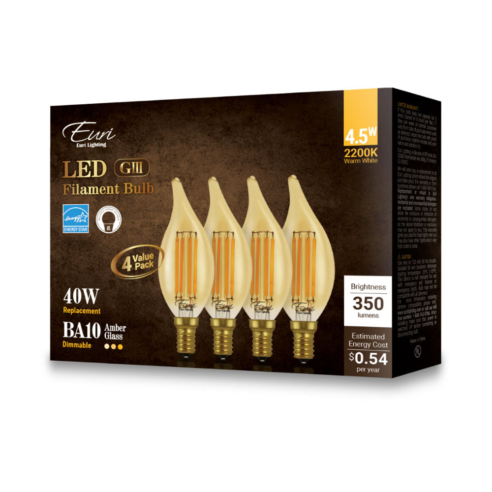 LED Ba10 40W Dim Energy Star packaging image