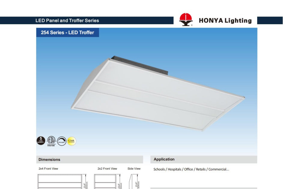 LED Architectural Recessed Luminaire - PB03A 2'x 2' Watt Adjustable (15/20/25/30/40W) installation view