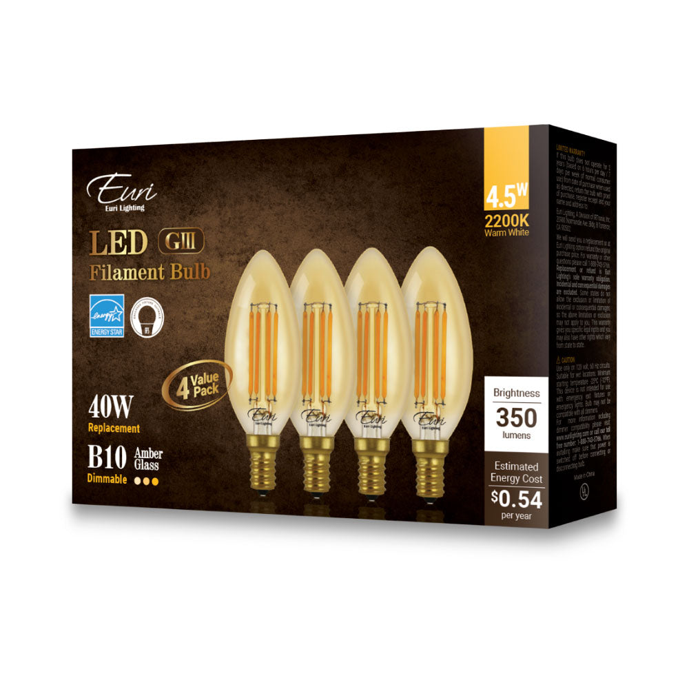 LED B10 40W Dim Energy Star - VB10-3020EA packaging image