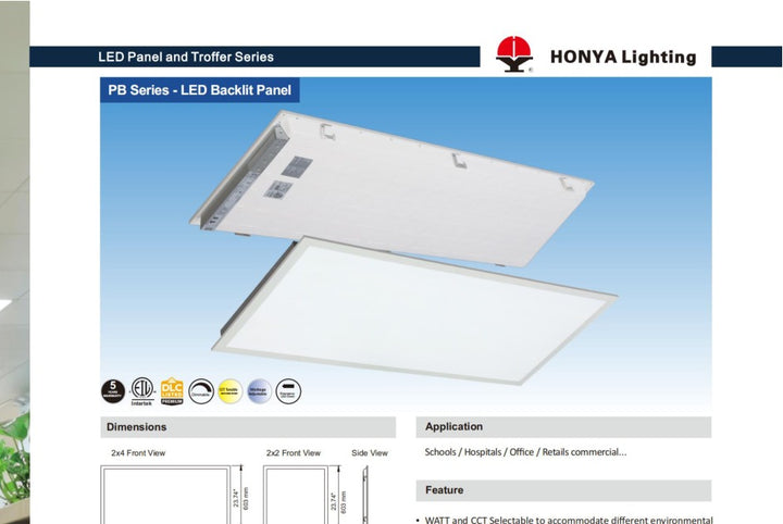LED BACK-LIT PANEL With Motion Sensor Base 2'x 2' Watt Adjutable 20W/25W/30W/35 W/40W installation view
