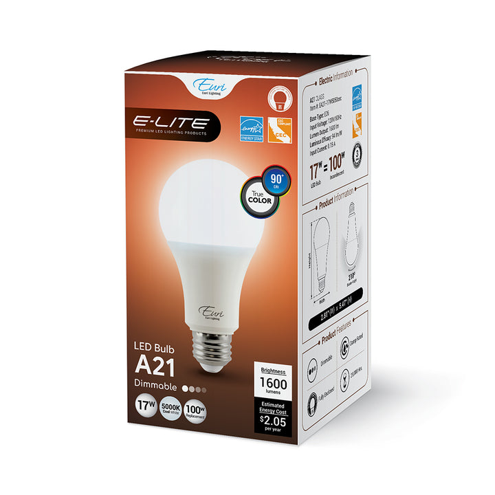 LED A21 100W Dim Energy Star CEC - EA21-17W5050CEC packaging image