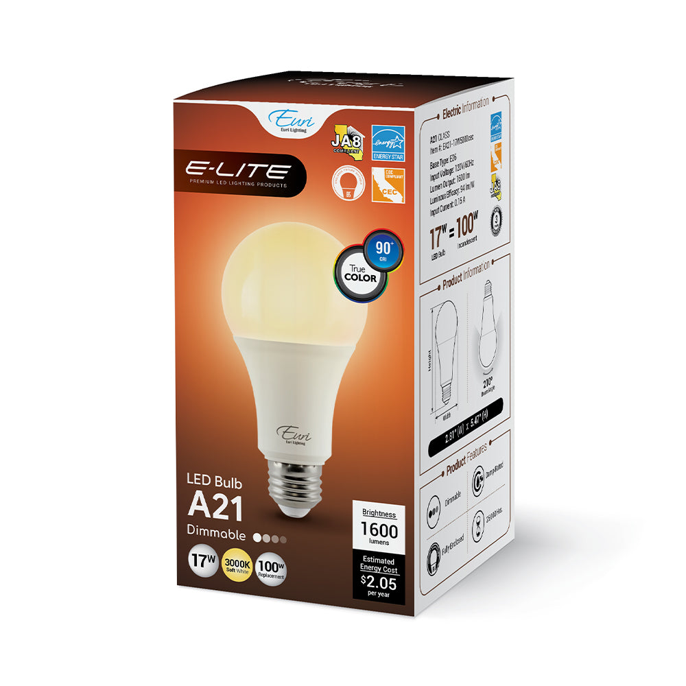 LED A21 100W Dim Energy Star CEC - EA21-17W5000CEC packaging image