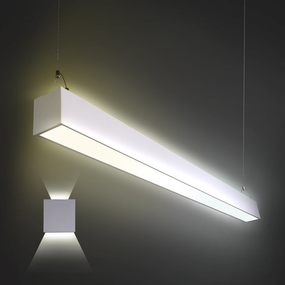 4 Ft Suspended Up Down Fixture – 4Ft – 3000K – CCT 4000K/5000K – 0-10V, 120-277V, 100°, DLC/ETL