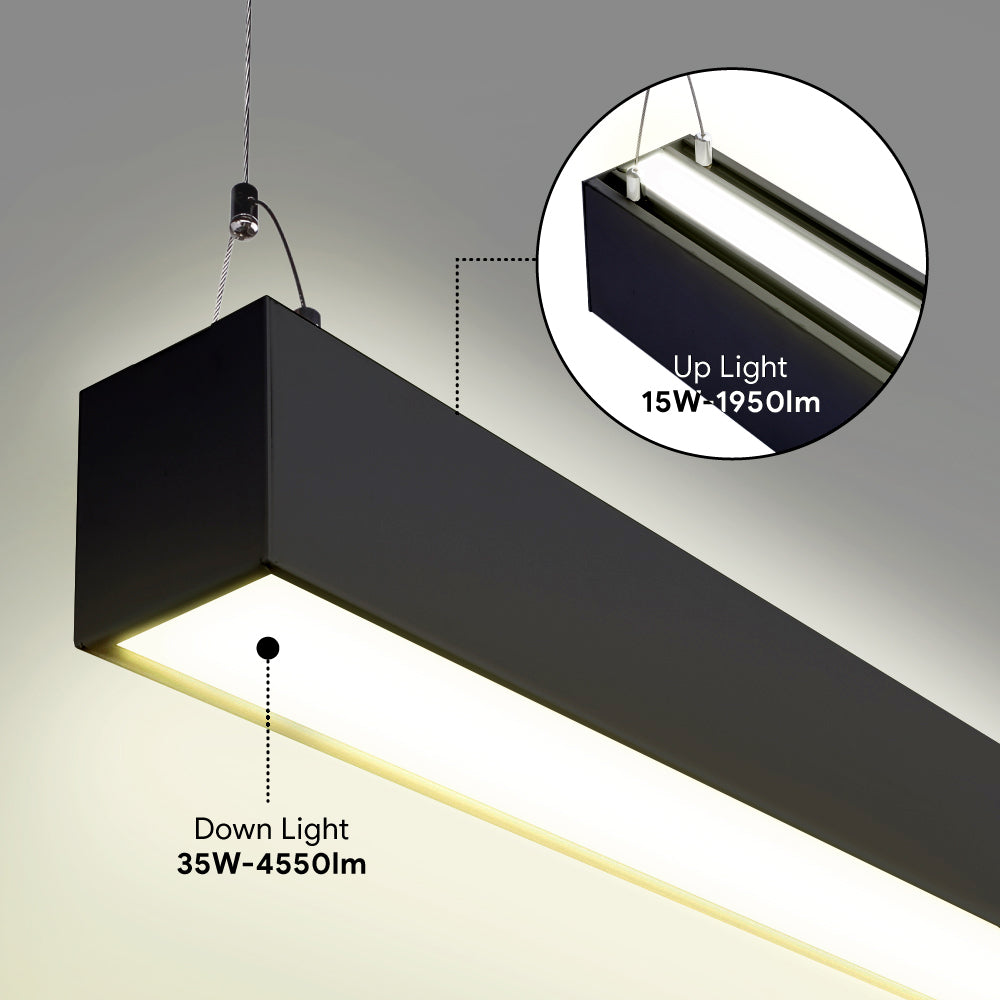 LED 4Ft Up Down Fixture 3Cct Dual Tune Dlc - EUD4-50W103SW-B close-up detail