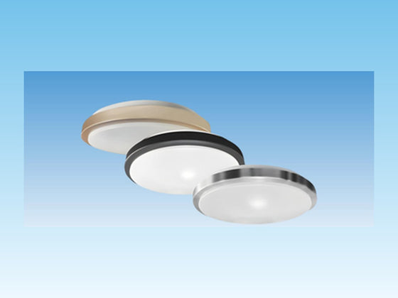 Ceiling Light – 13" – 16W – 2700K/3000K/3500K/4000K/5000K Selectable – Single Ring Flush Mount, Black, AC120V