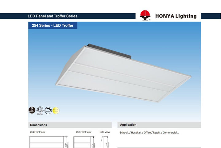 LED Architectural Recessed Luminaire - PB03A 2'x 4' Watt Adjustable (20/30/40/50/72W) installation view