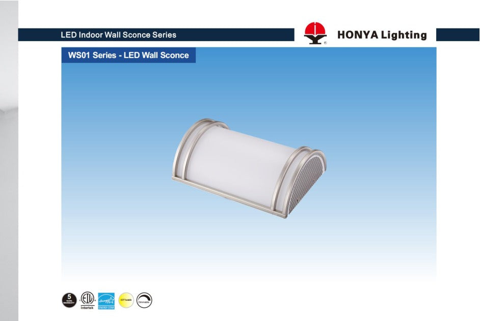 LED Wall Scone Light 10" 15W Brushed Nickle installation view