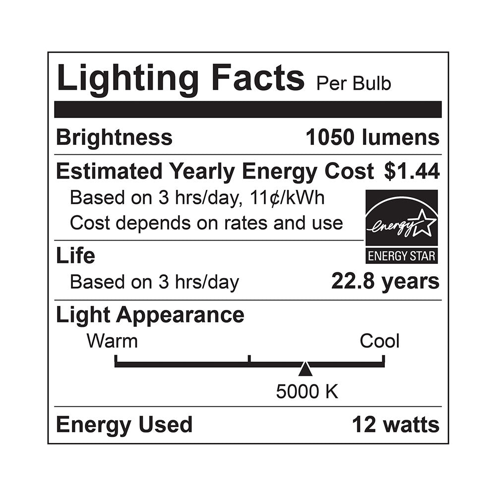 LED Par38 100W Dim Energy Star CEC - EP38-12W5050CEC specification image