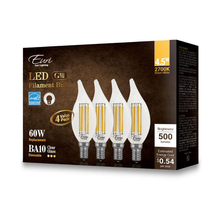LED Ba10 60W Dim Energy Star packaging image