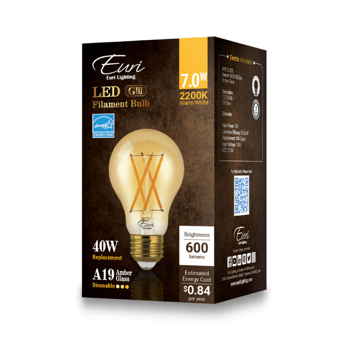 LED A19 40W Dim Energy Star packaging image