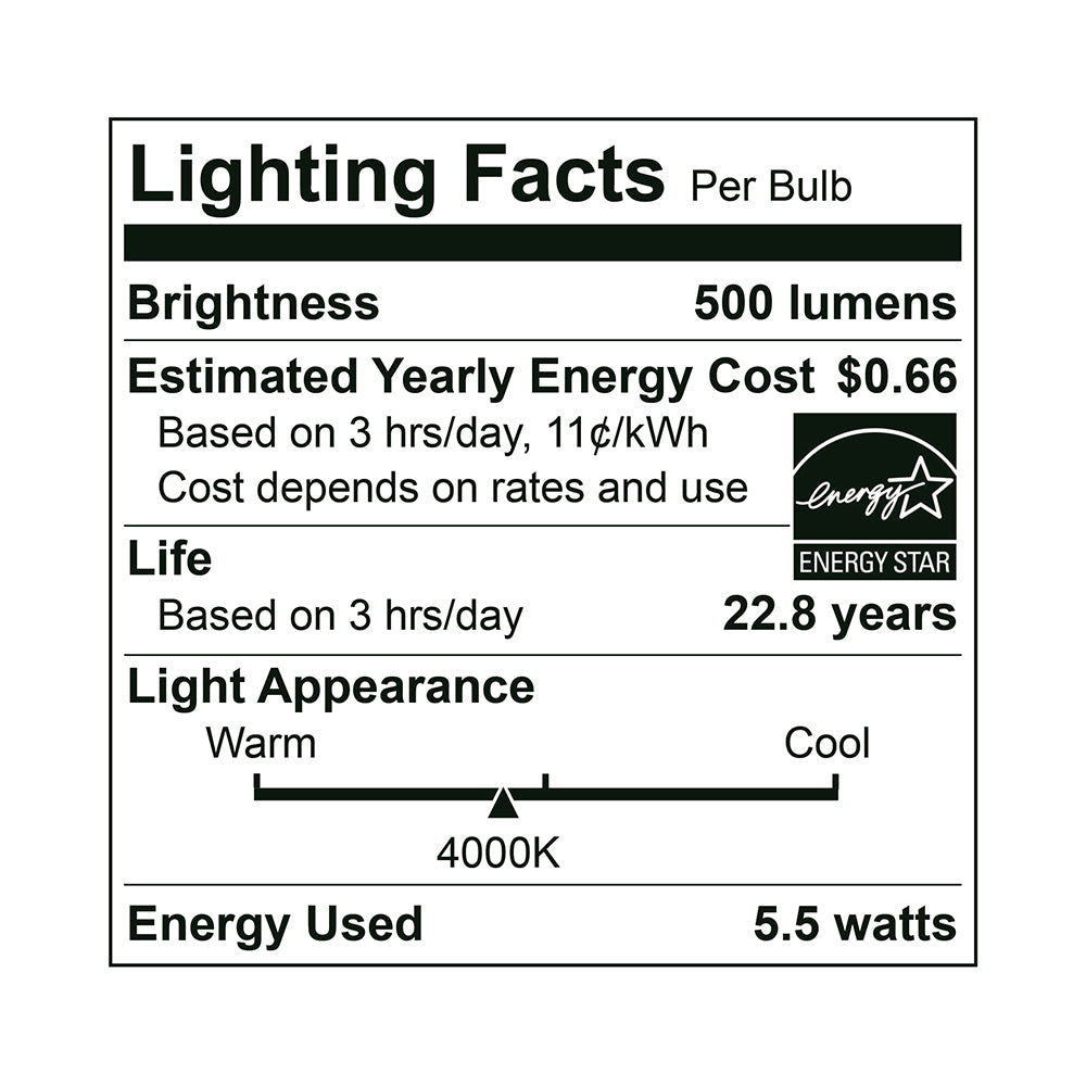 LED Par20 50W Dim Energy Star CEC - EP20-5.5W5040CEC specification image