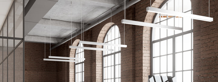 Euri Lighting 4 FT Suspended Up Down Fixture – 4 FT – 3000K - EUD4-50W103SW-W product image