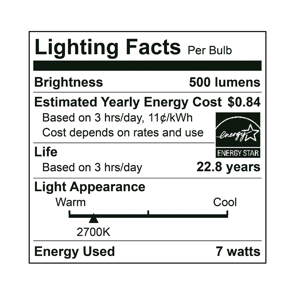 Euri Lighting MR16 LED Bulb - 7W / 50W Equivalent - 2700K - EM16-7W4020EW specification image