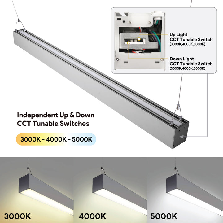 LED 4Ft Up Down Fixture 3Cct Dual Tune Dlc - EUD4-50W103SW-S product image