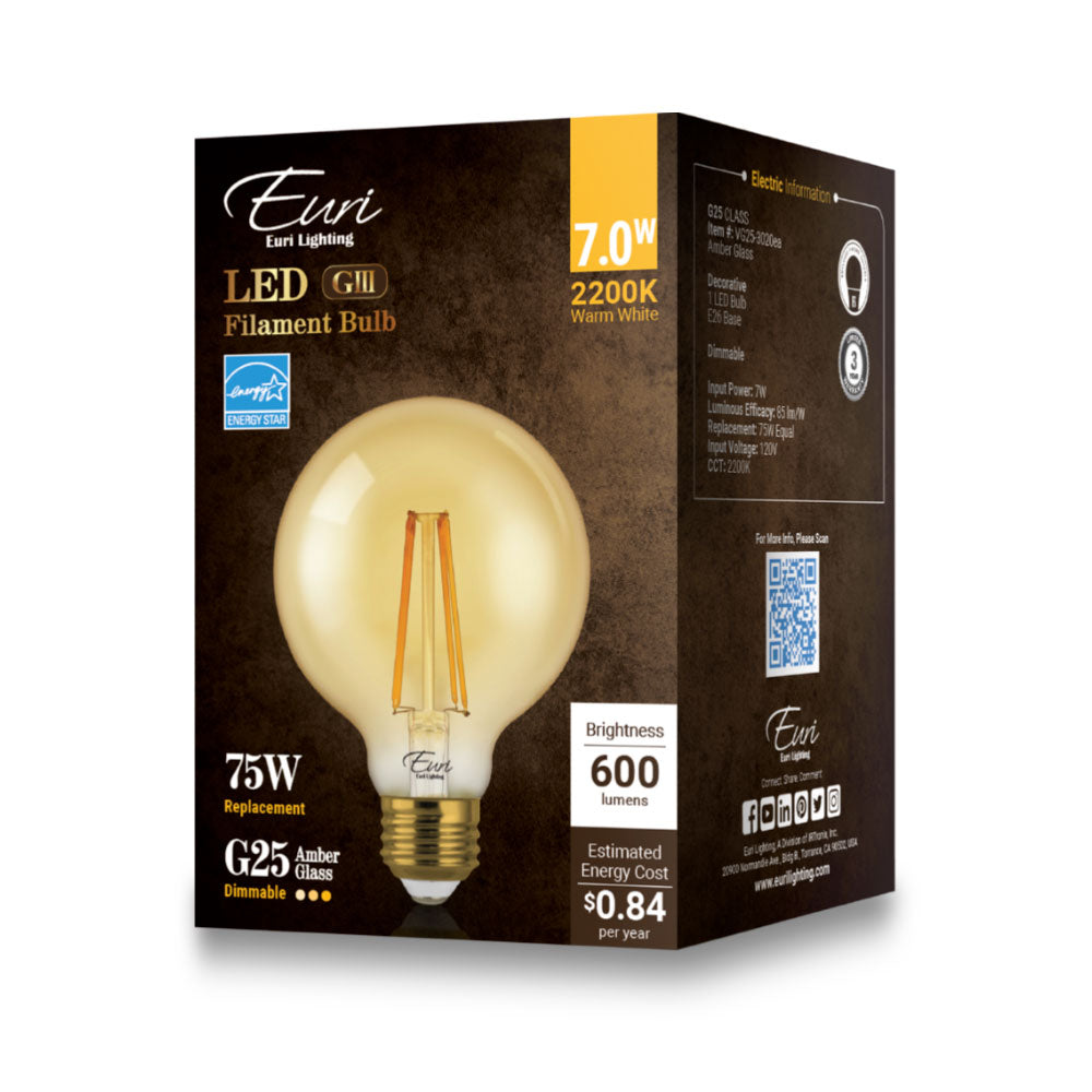 LED G25 75W Dim Energy Star packaging image