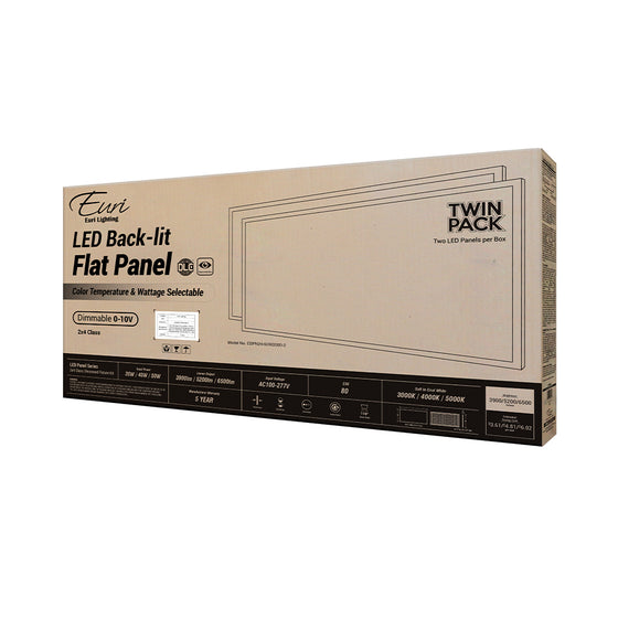 Panel – 2x4 – 30W / 3000K – Wattage 40W/50W, CCT 4000K/5000K – 0-10V, 100-277V, 110°, ETL/DLC