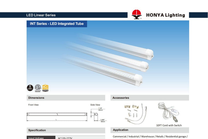 LED Integrated Tube 6FT 48W Frosted installation view