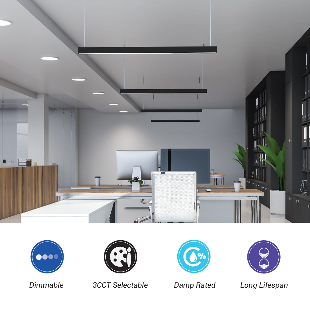 LED 4Ft Up Down Fixture 3Cct Dual Tune Dlc - EUD4-50W103SW-B installation view