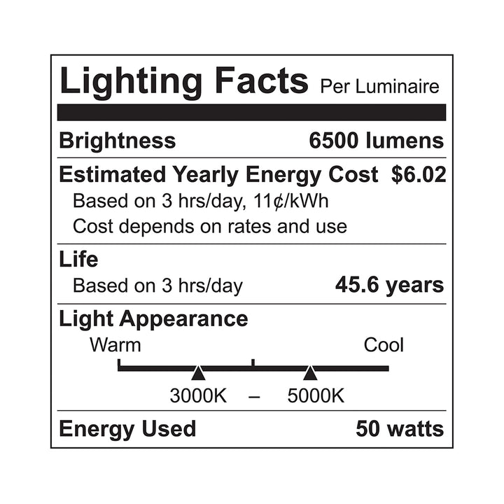 LED 4Ft Up Down Fixture 3Cct Dual Tune Dlc - EUD4-50W103SW-B specification image