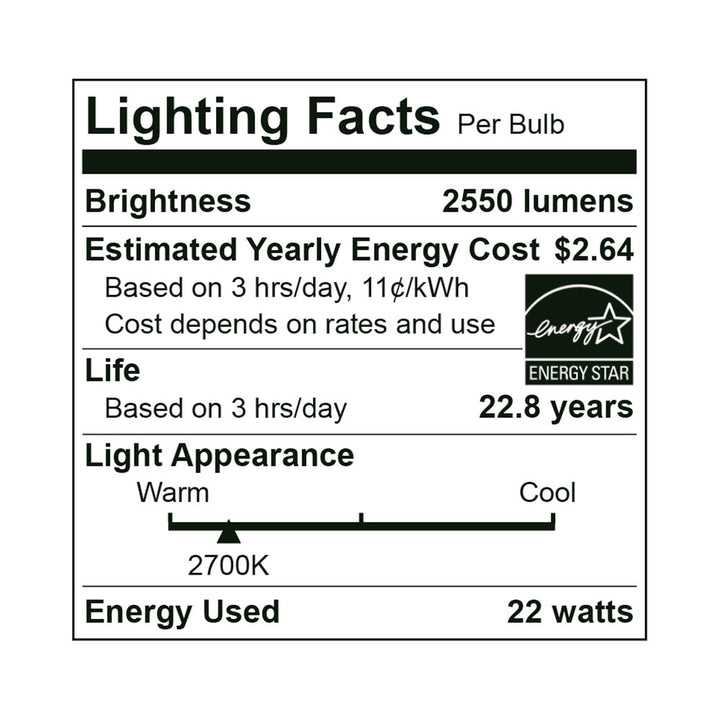 LED A21 150W Dim Energy Star - EA21-22W1020EH specification image