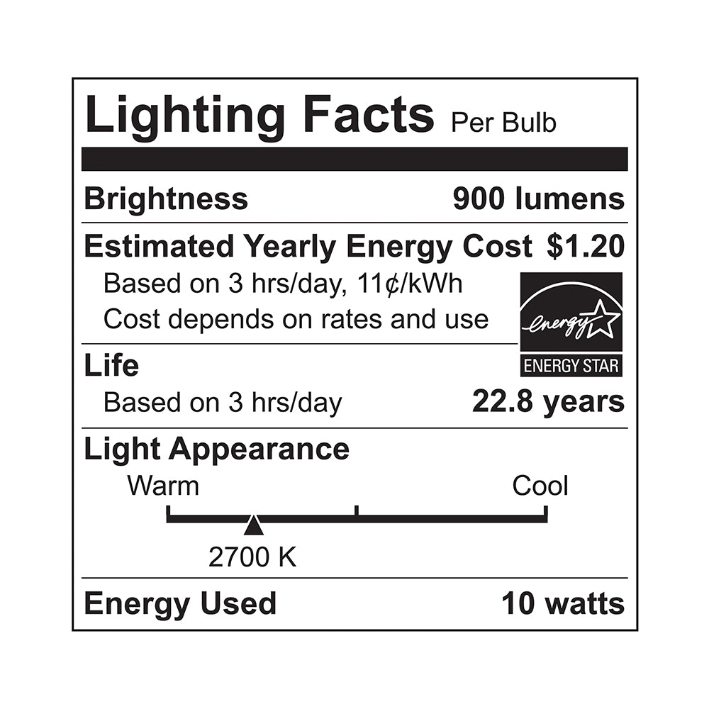LED Par30Ln 75W Dim Energy Star CEC - EP30-10W5020CEC specification image