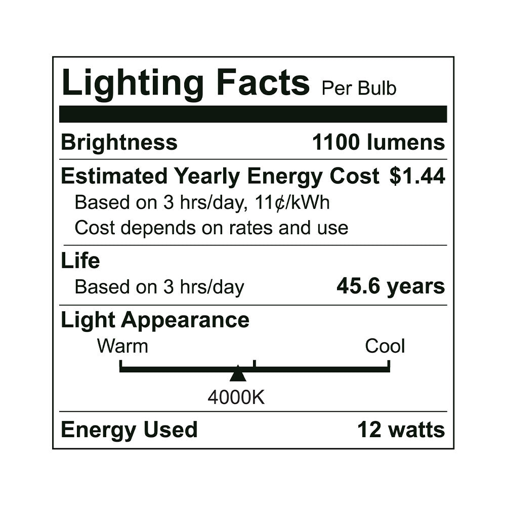 Euri Lighting Pl Vertical – Standard – 26W - EPL-2140HV specification image