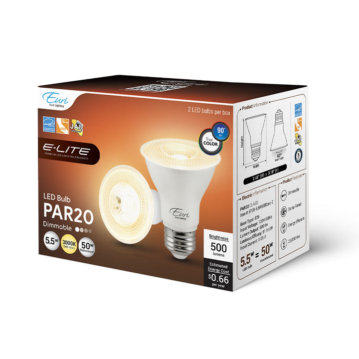 LED Par20 50W Dim Energy Star CEC - EP20-5.5W5000CEC packaging image