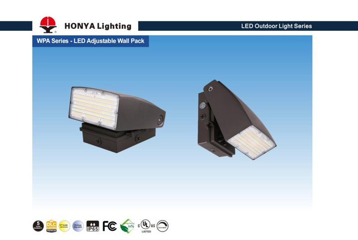 Honya LED Adjustable Wall Pack 45/60/80W Selectable 3CCT 100-277V Photocell product image 2