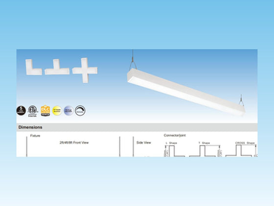 Honya LED Architectural Linear Fixture 4 FT 50W 3CCT White