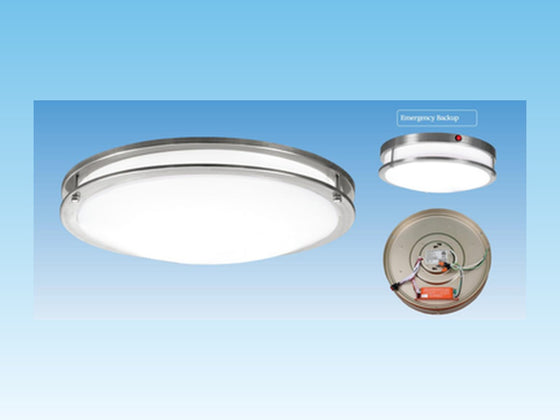 Honya LED Double Ring Flush Mount 12" 16W 5CCT 120V Emergency